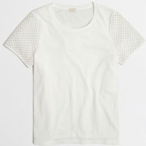 NWT!! J.Crew Airy Cotton Eyelet Baseball T-Shirt
